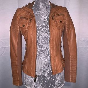 Michael Kors camel leather jacket PXS